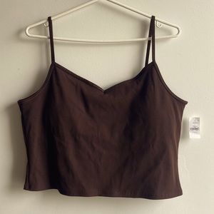 Gap Cropped Ribbed Blackout Brami Cami Sports Bra Purple Eggplant size XL